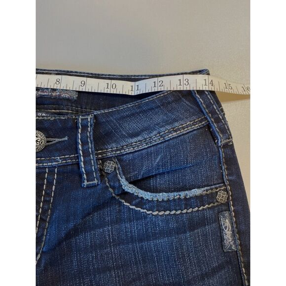 Silver Suki Surplus Flap Pockets Bootcut Jeans Women Sz 28  Mid Rise Embroidery - Picture 11 of 13